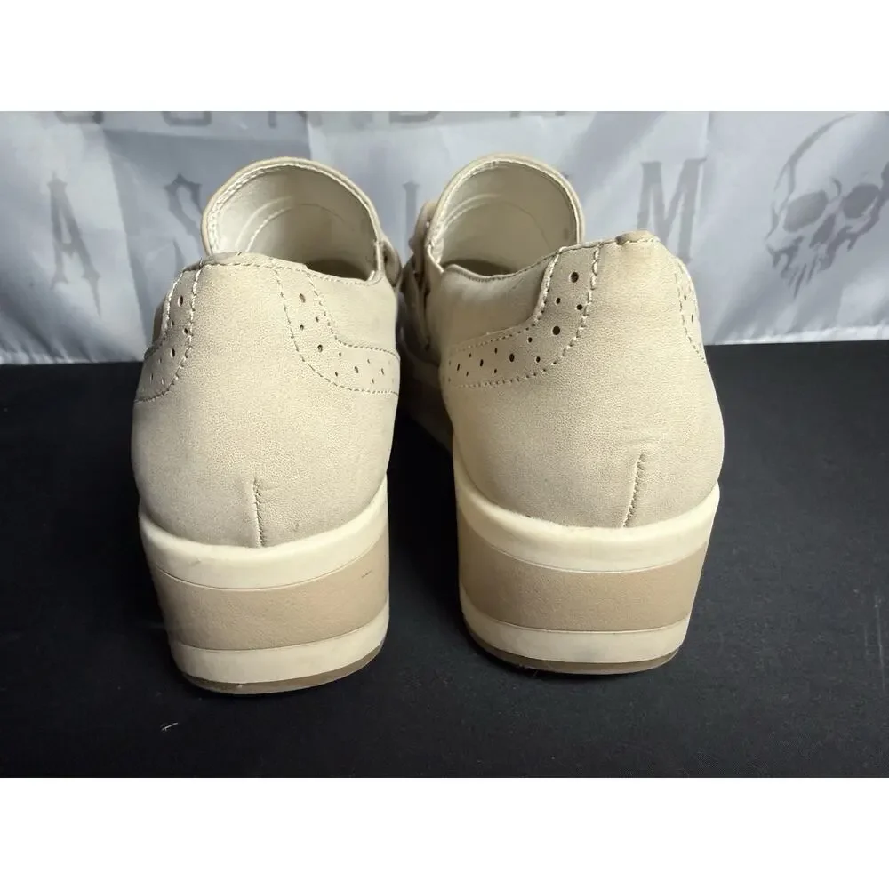 DV Dolce Vita Platform Loafers Beige Chain Slip On Shoes Women’s Size 9